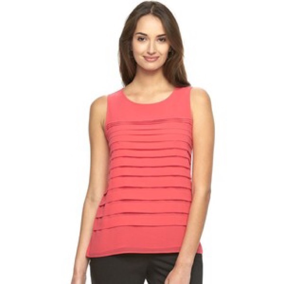 COPY - Dana buchmann pleated tank pink size XL - Picture 1 of 3
